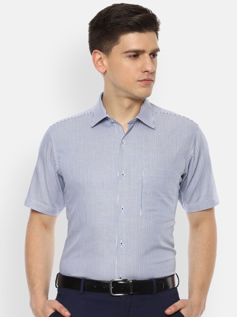 

Van Heusen Men Blue Micro Checks Checked Formal Shirt