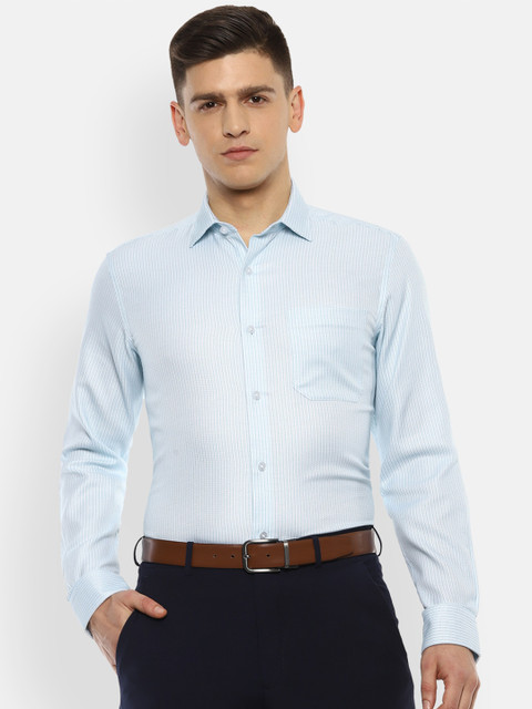 

Louis Philippe Permapress Men Blue Slim Fit Cotton Formal Shirt
