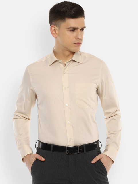 

Louis Philippe Men Cream-Coloured Printed Formal Shirt