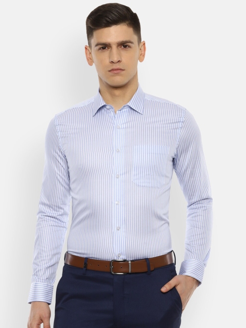 

Louis Philippe Men Blue Slim Fit Striped Pure Cotton Formal Shirt