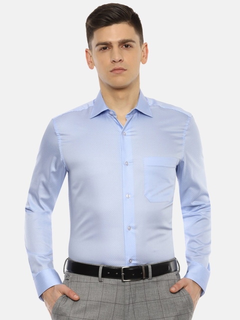 

Louis Philippe Men Blue Printed Formal Shirt