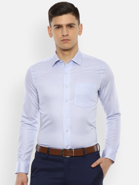 

Louis Philippe Men Blue Slim Fit Striped Formal Shirt