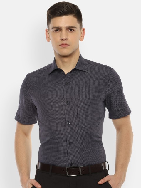 

Louis Philippe Men Grey Printed Formal Shirt