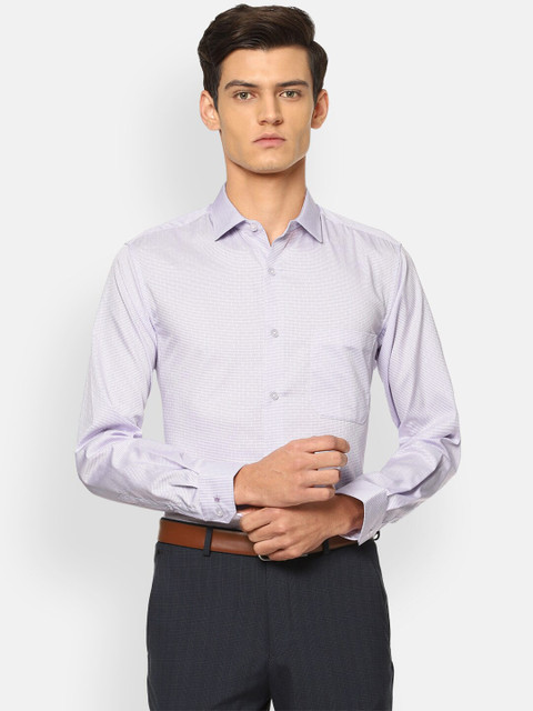 

Louis Philippe Men Purple Slim Fit Pure Cotton Printed Formal Shirt