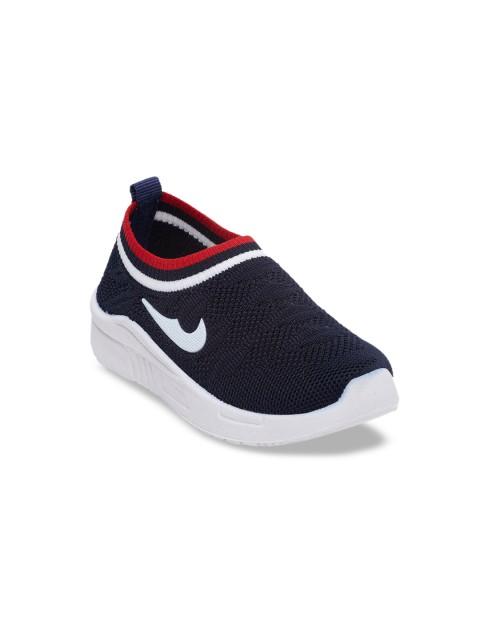 

CHiU Unisex Kids Navy Blue Woven Design Slip-On Sneakers
