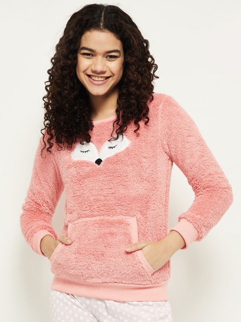 

max Women Peach-Coloured Sweatshirt