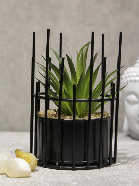 

PolliNation Green & Black Artificial Bonsai Plant With Metallic Pot
