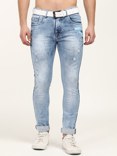 

V2 Value & Variety Men Blue Slim Fit Mildly Distressed Heavy Fade Jeans