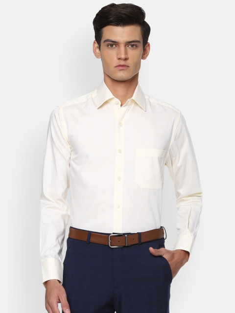 

Louis Philippe Men Cream-Coloured Striped Formal Shirt