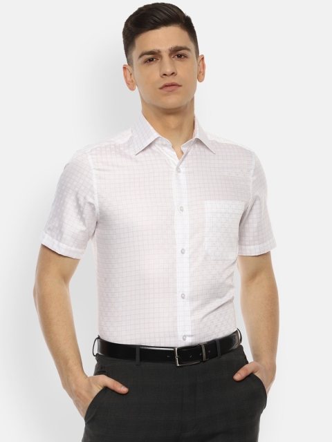 

Louis Philippe Men White Grid Tattersall Checks Checked Formal Shirt