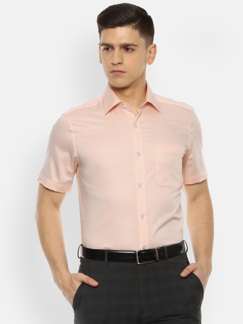 

Louis Philippe Men Peach-Coloured Formal Shirt