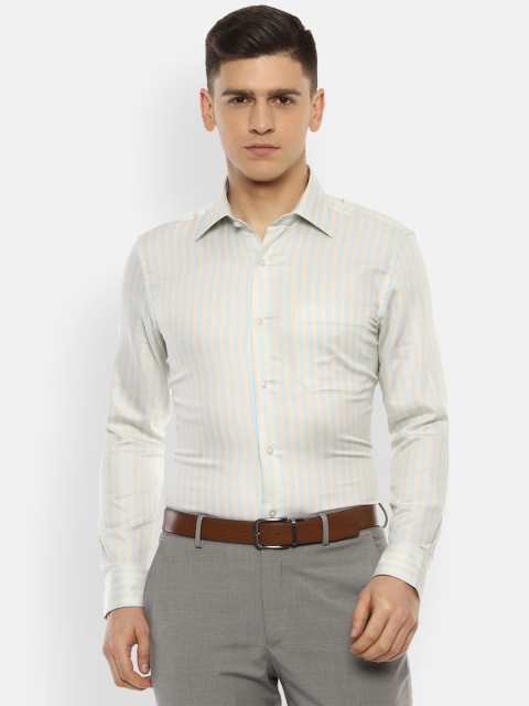 

Louis Philippe Men Yellow Striped Formal Shirt