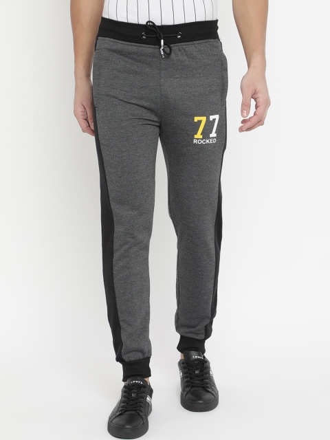

V2 Value & Variety Men Grey & Black Colorblocked Regular Fit Joggers
