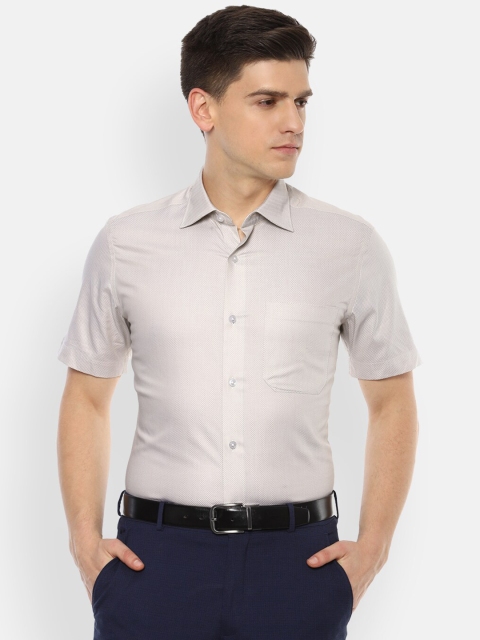 

Louis Philippe Men Grey Self Design Cotton Formal Shirt