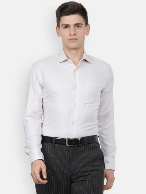

Louis Philippe Permapress Men White Printed Formal Shirt