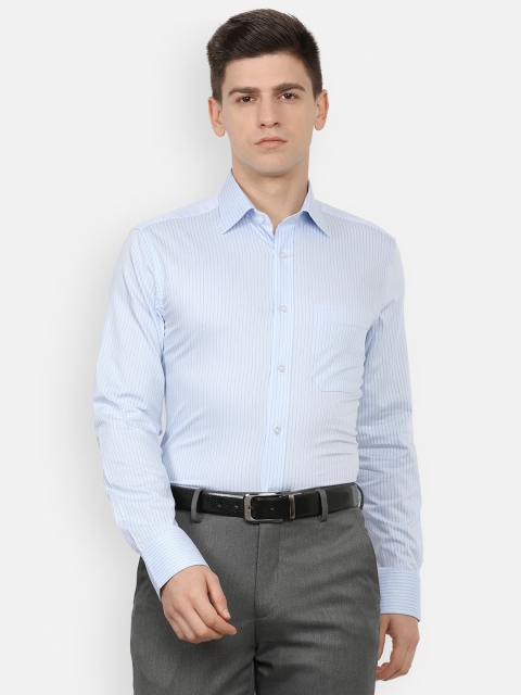 

Louis Philippe Men Blue Striped Cotton Formal Shirt