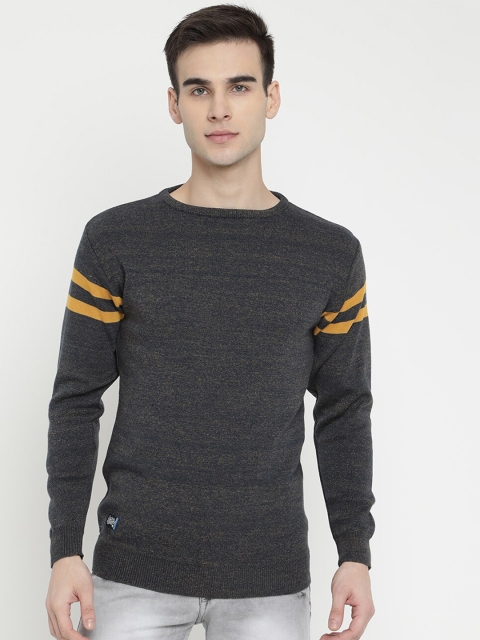 

V2 Value & Variety Men Blue & Yellow Striped Pullover