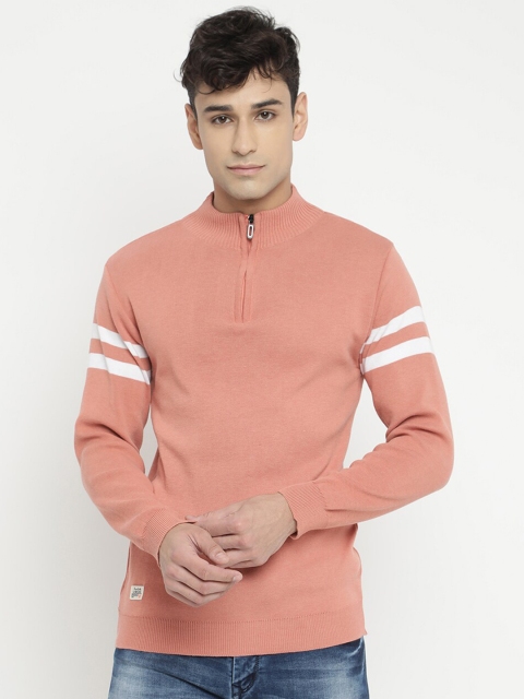 

V2 Value & Variety Men Peach-Coloured & White Pullover