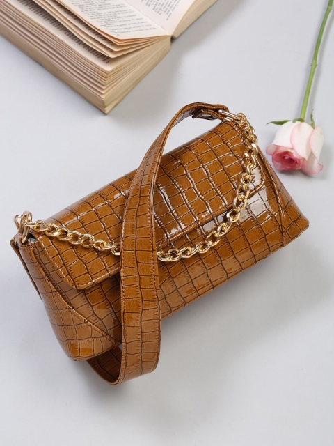 

Apsis Brown Textured Structured Handheld Bag