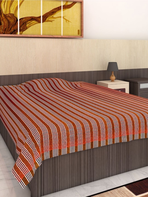 

Athom Trendz Red Striped Pure Cotton 179TC Single Bed Cover