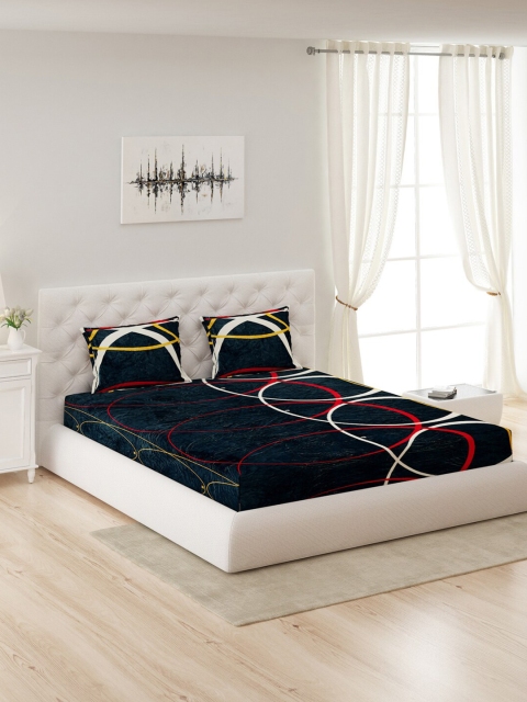 

Monte Carlo Blue & Red 280 GSM Queen Bedsheet with 2 Pillow Covers