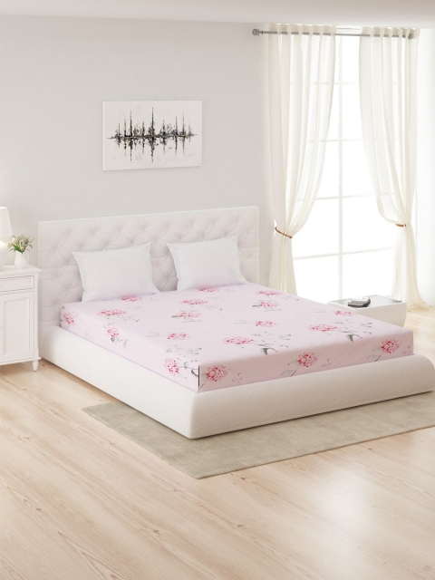 

Monte Carlo Multicolor Printed 200 TC Cotton Double Bedsheet with 2 Pillow Cover, Pink