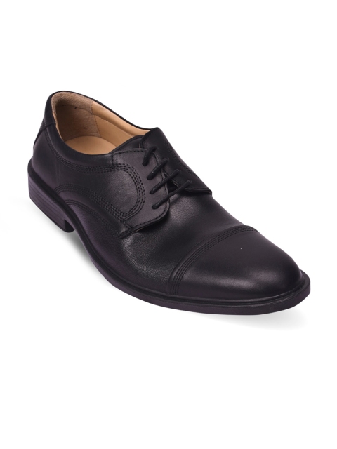 

Pavers England Men Black Solid Formal Derby Shoes