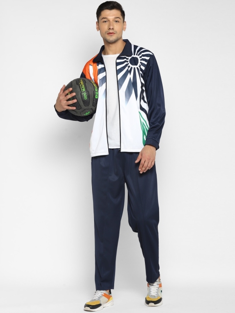 

IMT Men Navy Blue & White Printed Tracksuit