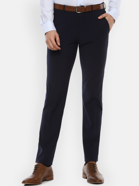 

Louis Philippe Permapress Men Navy Blue Trousers