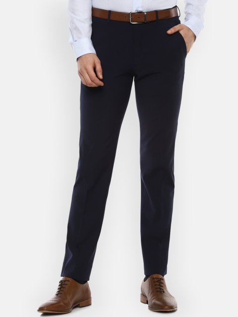 

Louis Philippe Permapress Men Navy Blue Trousers
