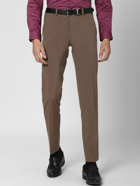 

Peter England Men Brown Slim Fit Trousers