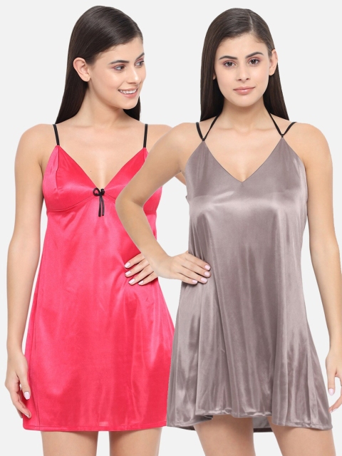 

Klamotten Red & Grey Pack Of 2 Babydoll Nightdress