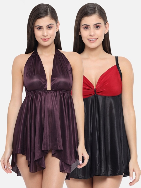 

Klamotten Pack Of 2 Purple & Black Baby Doll