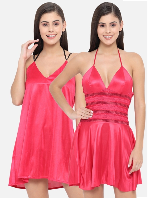 

Klamotten Pack of 2 Coral Halter Neck Baby Dolls