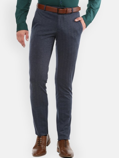 

Van Heusen Men Navy Blue Slim Fit Trousers