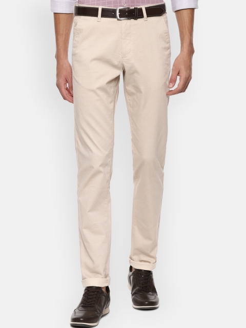 

Van Heusen Sport Men Beige Textured Slim Fit Trousers