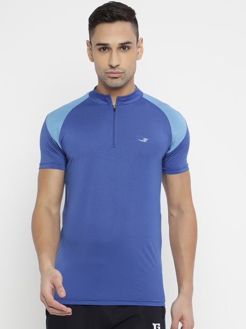 

V2 Value & Variety Men Blue Colourblocked Henley Neck T-shirt