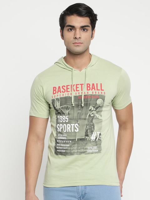 

V2 Value & Variety Men Green Printed Pure Cotton T-shirt