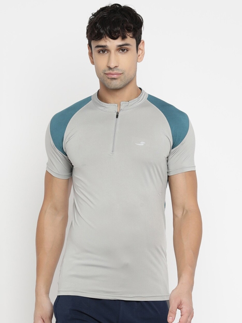 

V2 Value & Variety Men Grey Mandarin Collar T-shirt