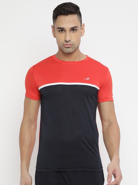 

V2 Value & Variety Men Orange Colourblocked T-shirt