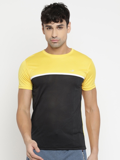 

V2 Value & Variety Men Yellow Colourblocked T-shirt