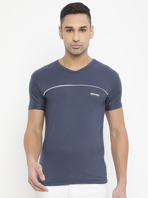 

V2 Value & Variety Men Navy Blue T-shirt