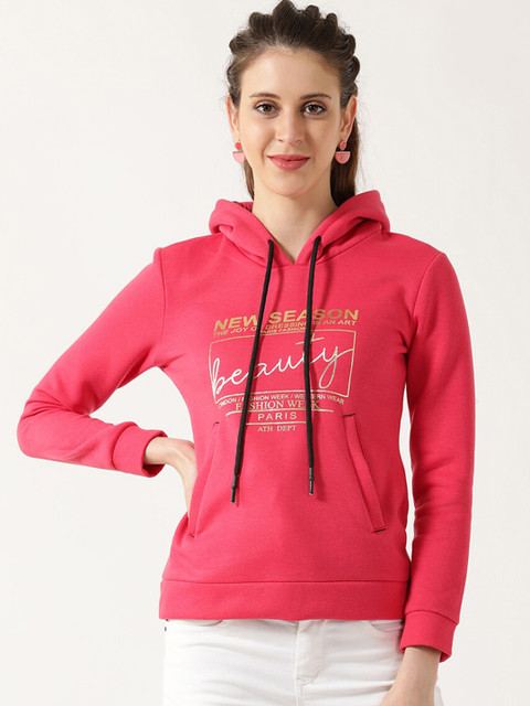 

V2 Value & Variety Women Pink Hooded Sweatshirt