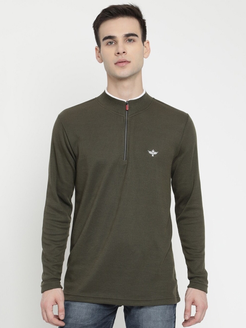 

V2 Value & Variety Men Olive Green Solid Pullover Sweater