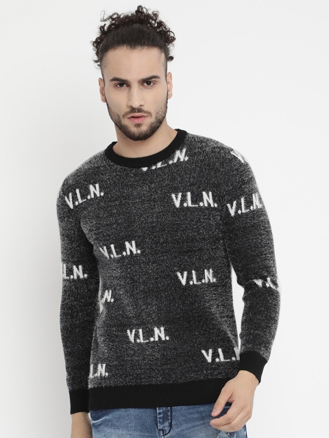 

V2 Value & Variety Men Black Typography Printed Pullover Sweater