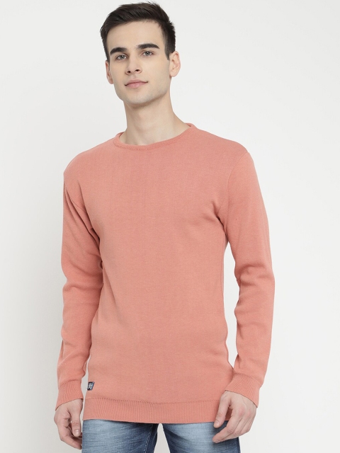 

V2 Value & Variety Men Peach-Coloured Acrylic Pullover