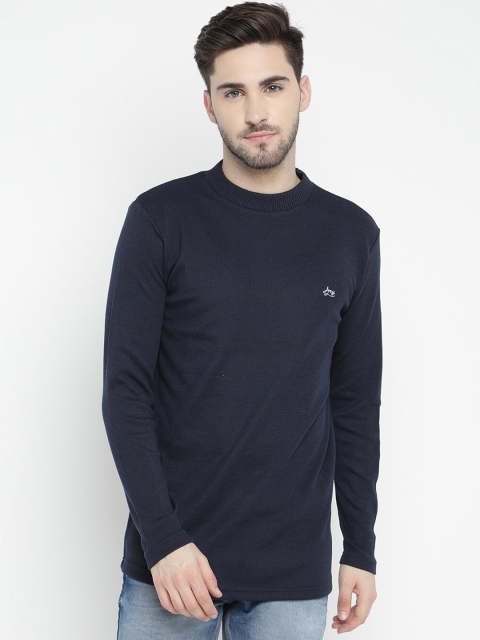 

V2 Value & Variety Men Navy Blue Solid Pullover Sweater