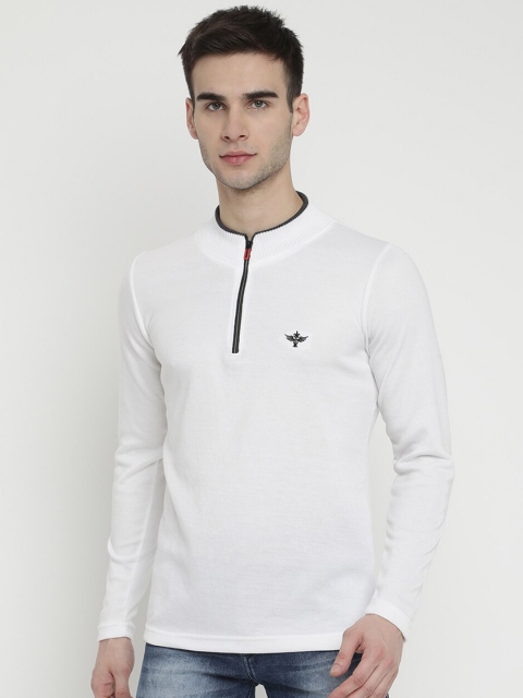 

V2 Value & Variety Men White Solid Fullsleeves Pullover
