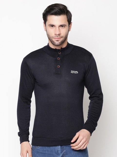

V2 Value & Variety Men Black Solid Henley Neck Pullover Sweater