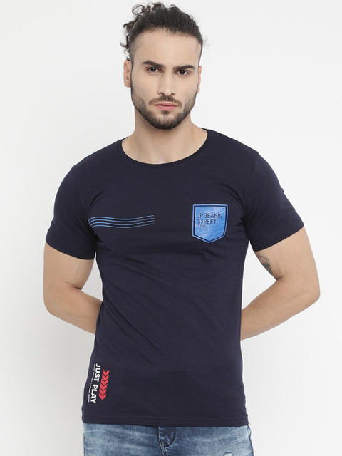 

V2 Value & Variety Men Navy Blue Cotton T-shirt